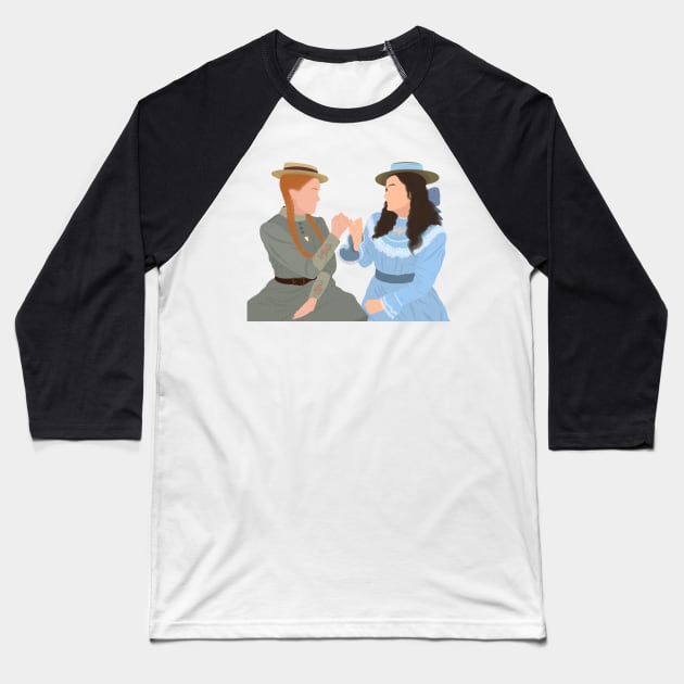 Anne and Diana Pinky Swear Oath Promise Fan Art Baseball T-Shirt by senaeksi